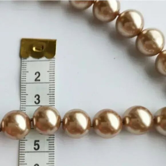 NWT Large Glass Pearl choker necklace gold bronze - Picture 4 of 6